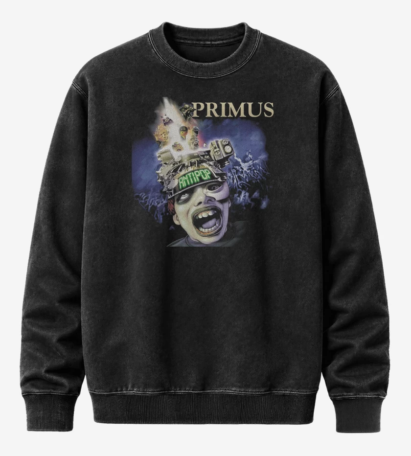 Poleron Polo Acid Wash Negro de Primus Antipop