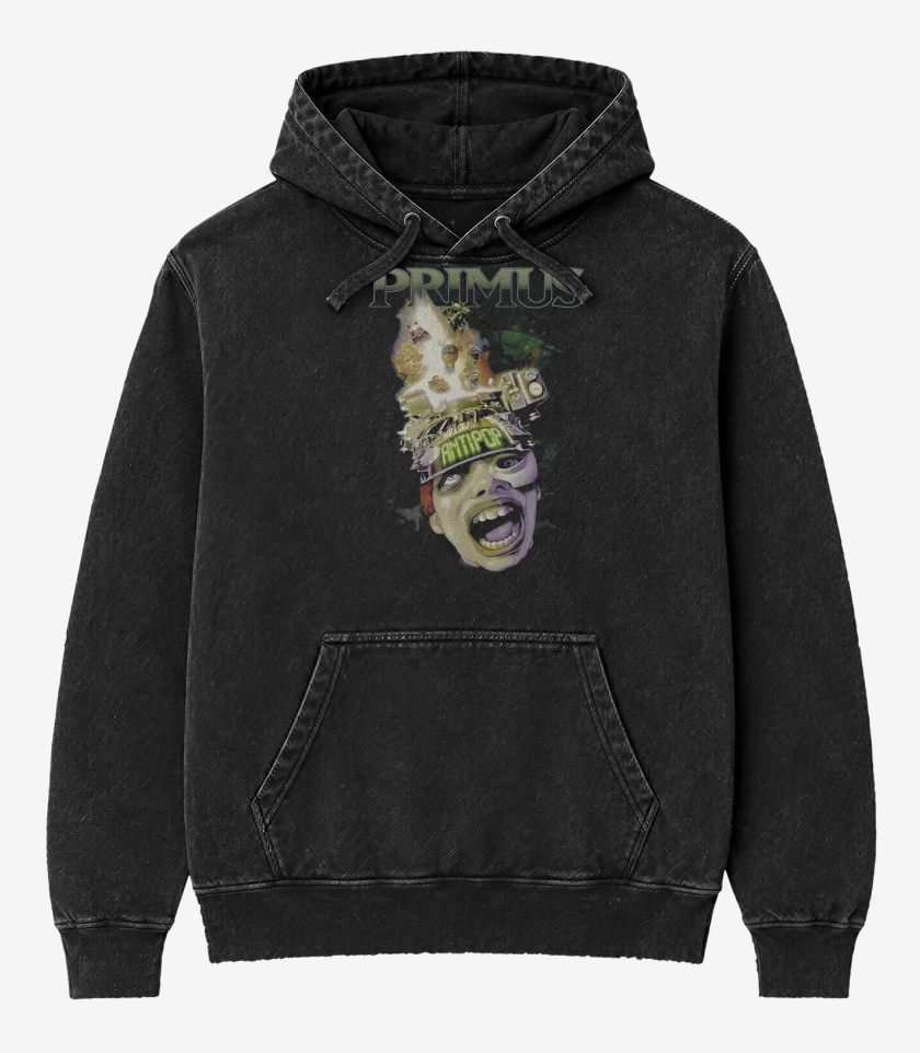Poleron Canguro Acid Wash Negro de Antipop Primus