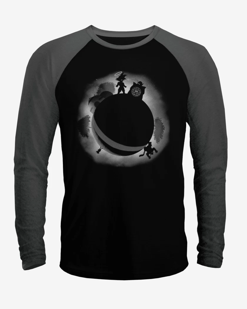 Polera Raglan Negro / Negro Heather de Dragon ball limbo