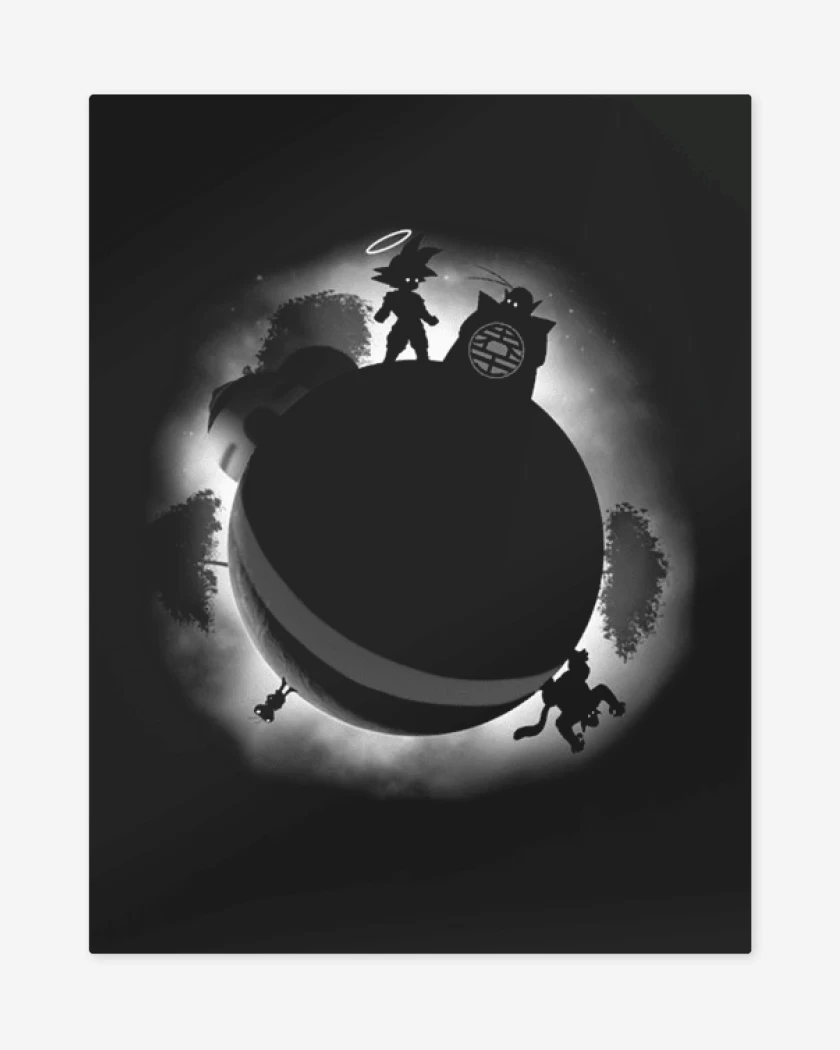 Print metalico Negro de Dragon ball limbo