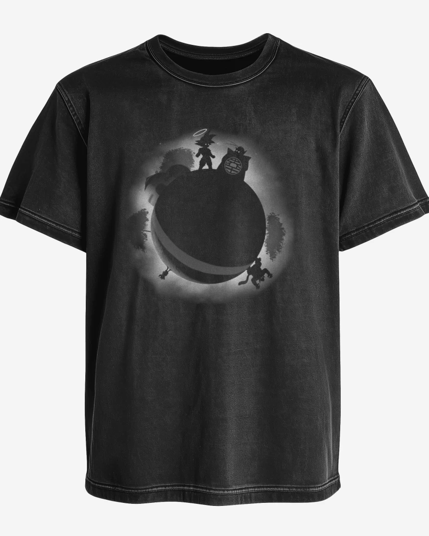 Polera desgastada Negro de Dragon ball limbo