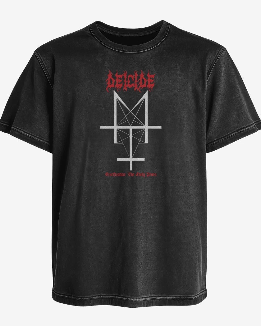 Polera desgastada Negro de Deicide Crucifixation