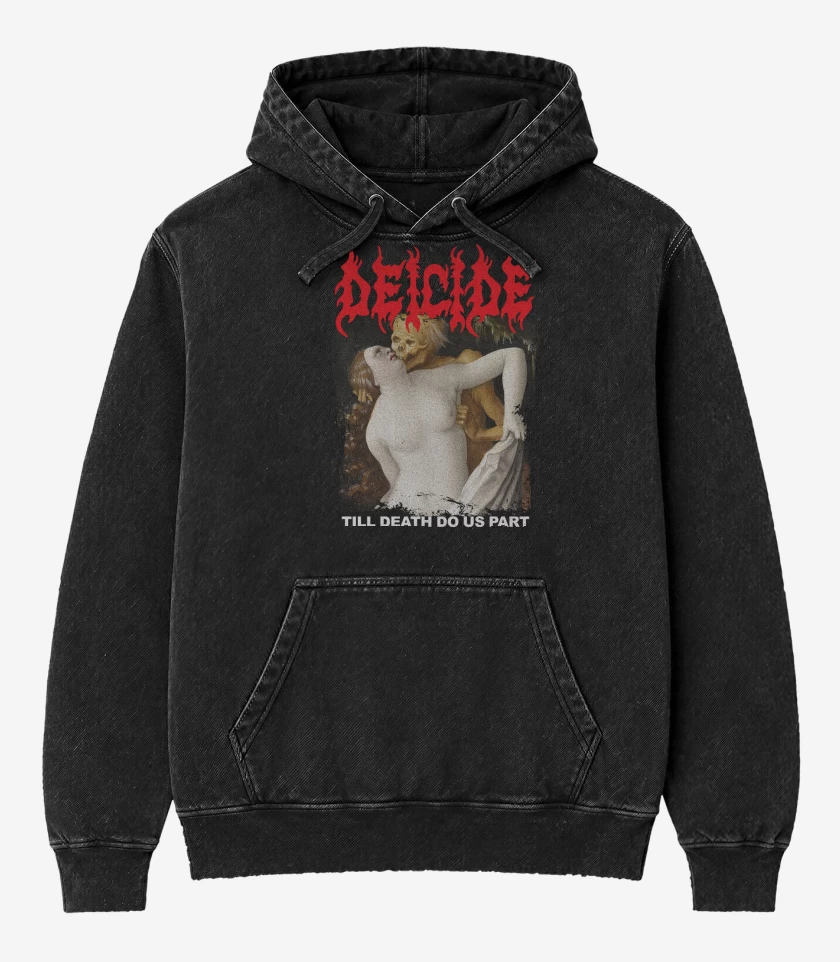Poleron Canguro Acid Wash Negro de Deicide Till Death Do Us Part