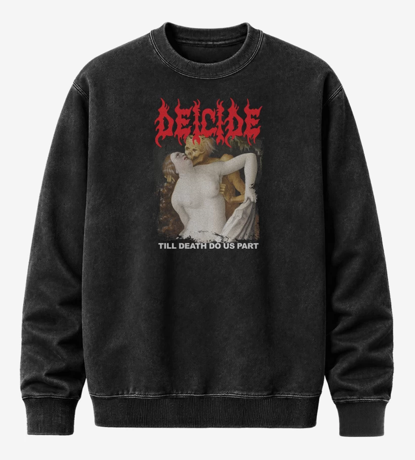 Poleron Polo Acid Wash Negro de Deicide Till Death Do Us Part