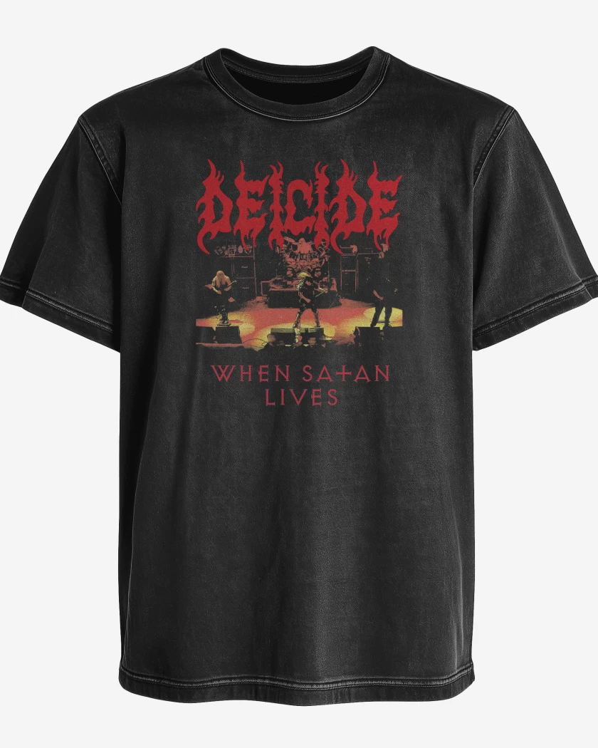 Polera desgastada Negro de Deicide When Satan Lives