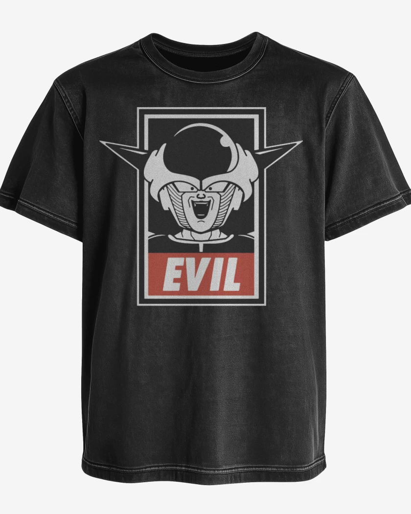 Polera desgastada Negro de Evil