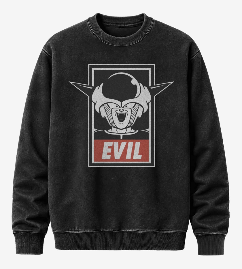 Poleron Polo Acid Wash Negro de Evil