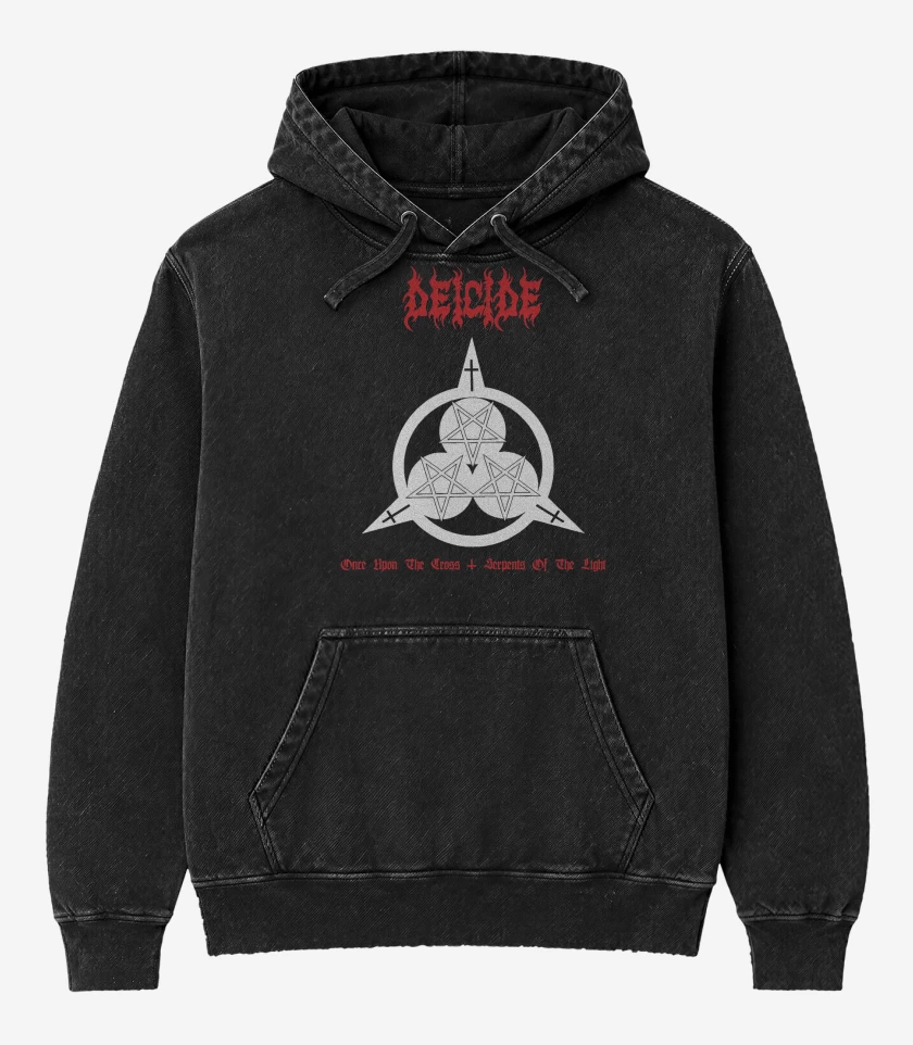 Poleron Canguro Acid Wash Negro de Deicide Once Upon