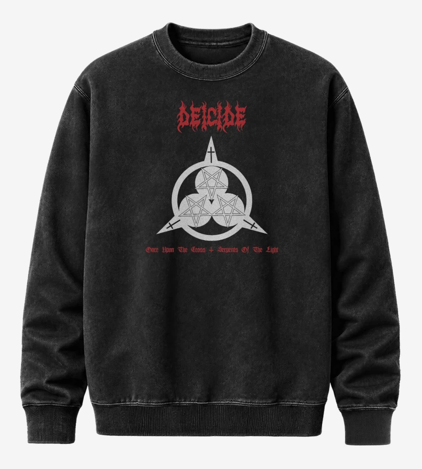 Poleron Polo Acid Wash Negro de Deicide Once Upon