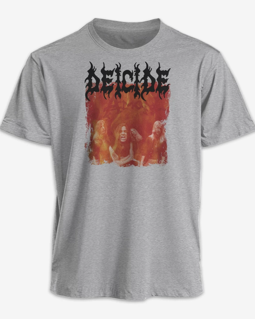 Polera premium Gris Melange de Deicide Amon