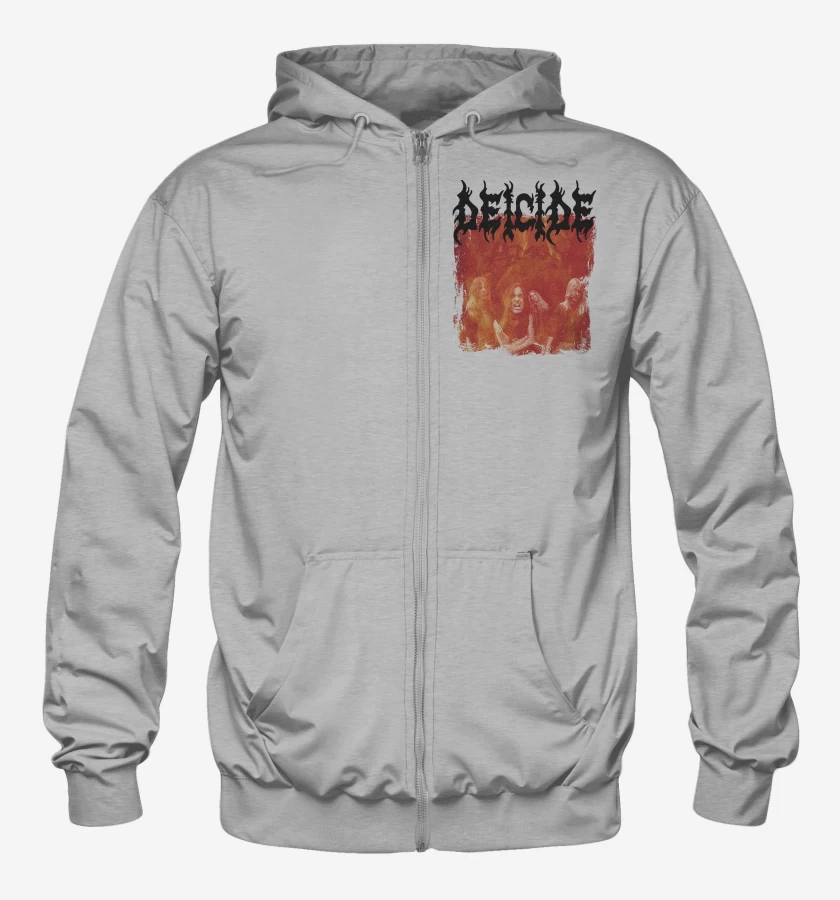 Poleron Canguro con cierre Gris Melange de Deicide Amon