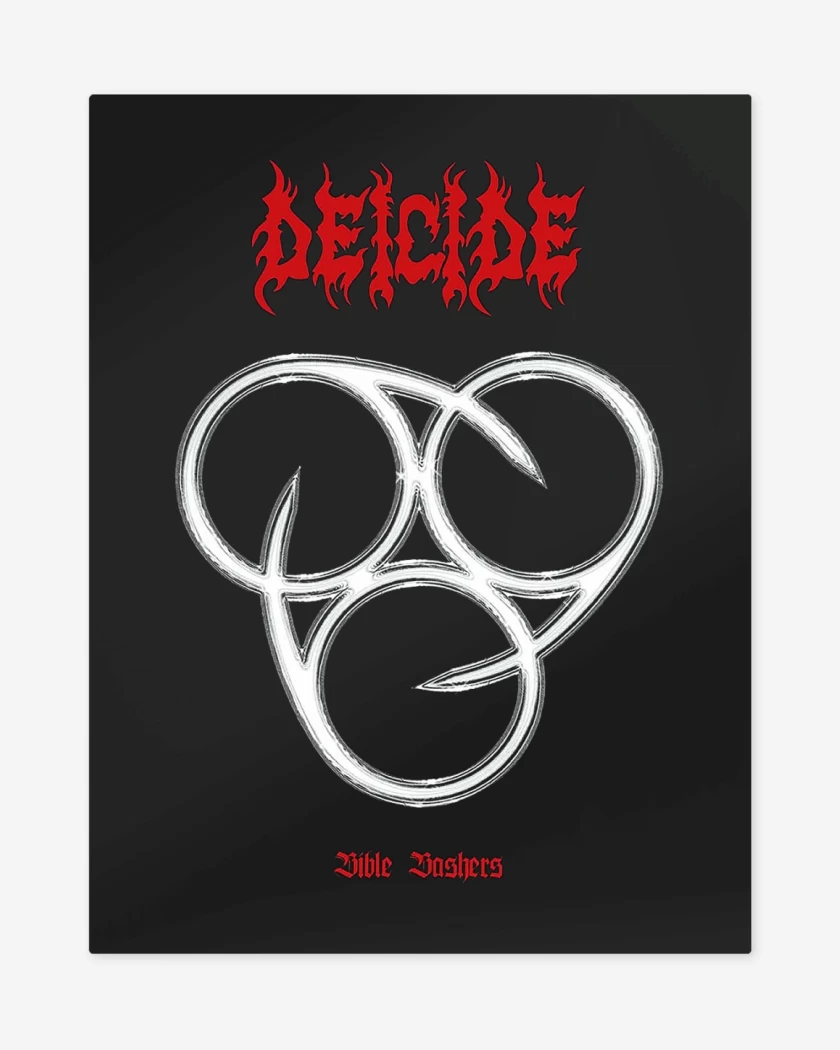 Print metalico Negro de Deicide Bible Bashers