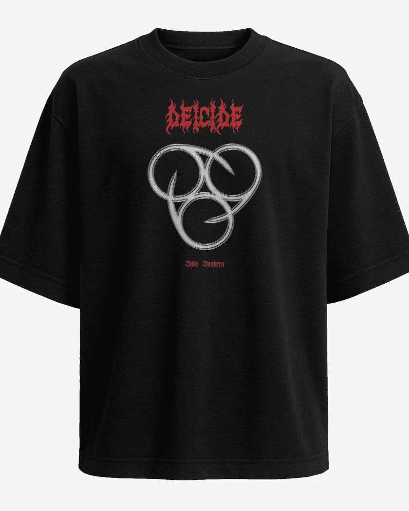 Polera Oversize Negro de Deicide Bible Bashers