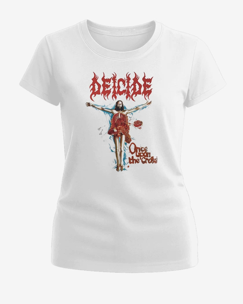 Polera de Mujer Blanco de Deicide Once Upon The Cross B