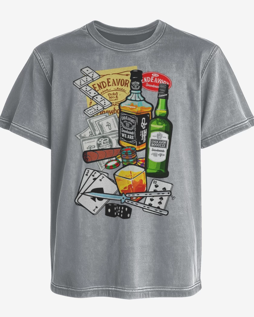 Polera desgastada Gris Melange de Vicios