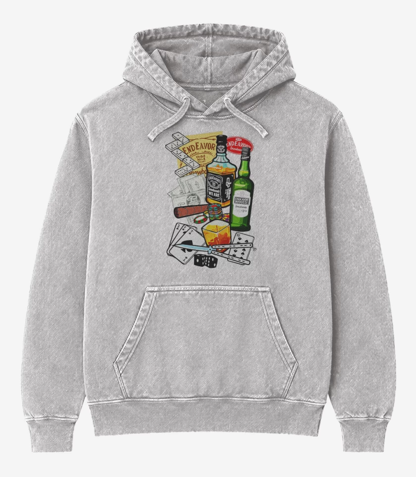Poleron Canguro Acid Wash Gris Melange de Vicios