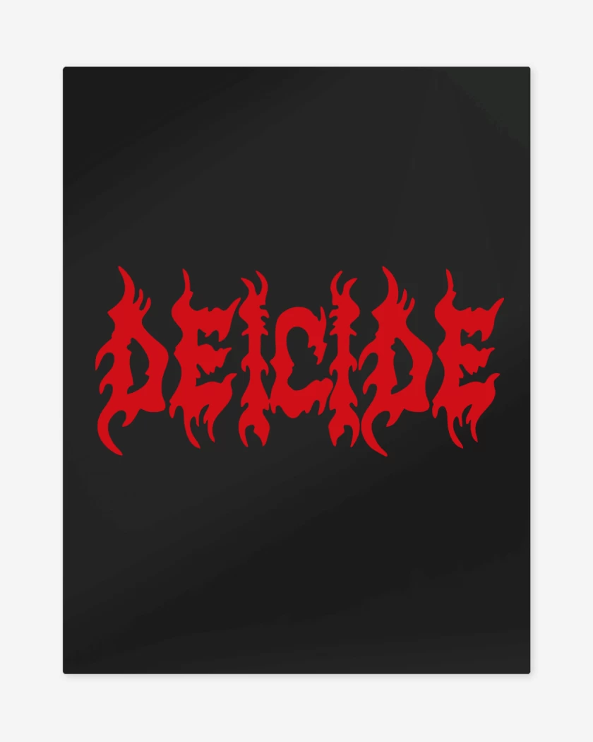 Print metalico Negro de Deicide Logo Rojo