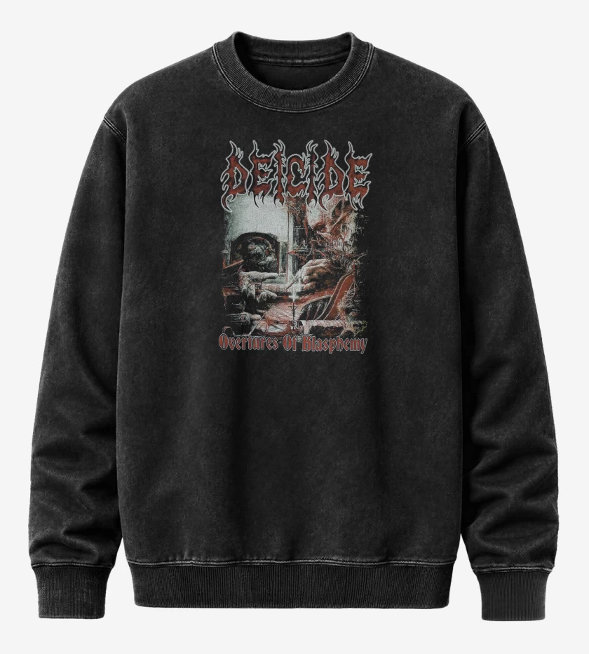 Poleron Polo Acid Wash Negro de Deicide Overtures of Blasphemy