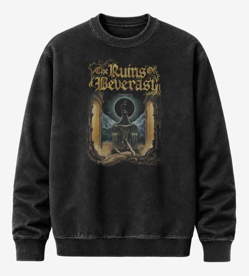 Poleron Polo Acid Wash Negro de The Ruins of Beverast Templeschlaf