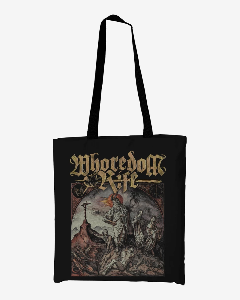 Totebag Negro de Whoredom Rife Den vrede makt
