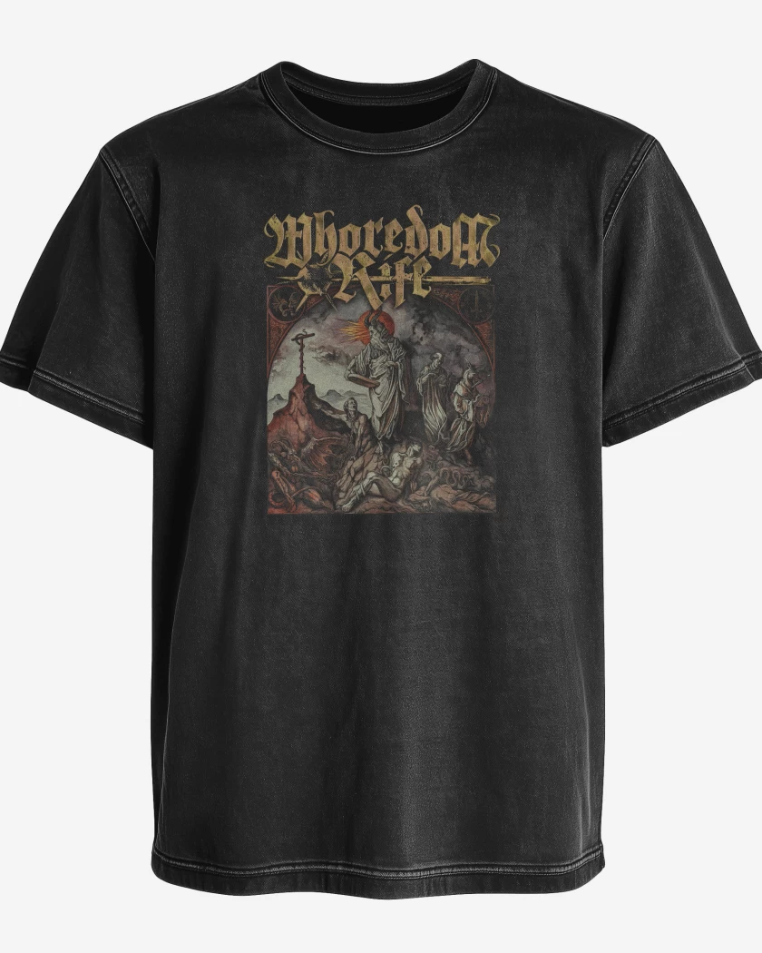 Polera desgastada Negro de Whoredom Rife Den vrede makt