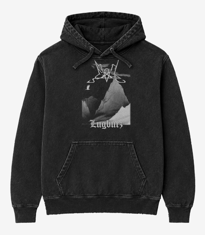 Poleron Canguro Acid Wash Negro de Summoning Lugburz