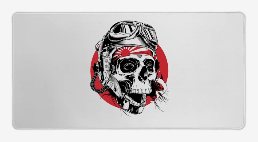 Mouse pad Gamer Blanco de Kamikaze Skull