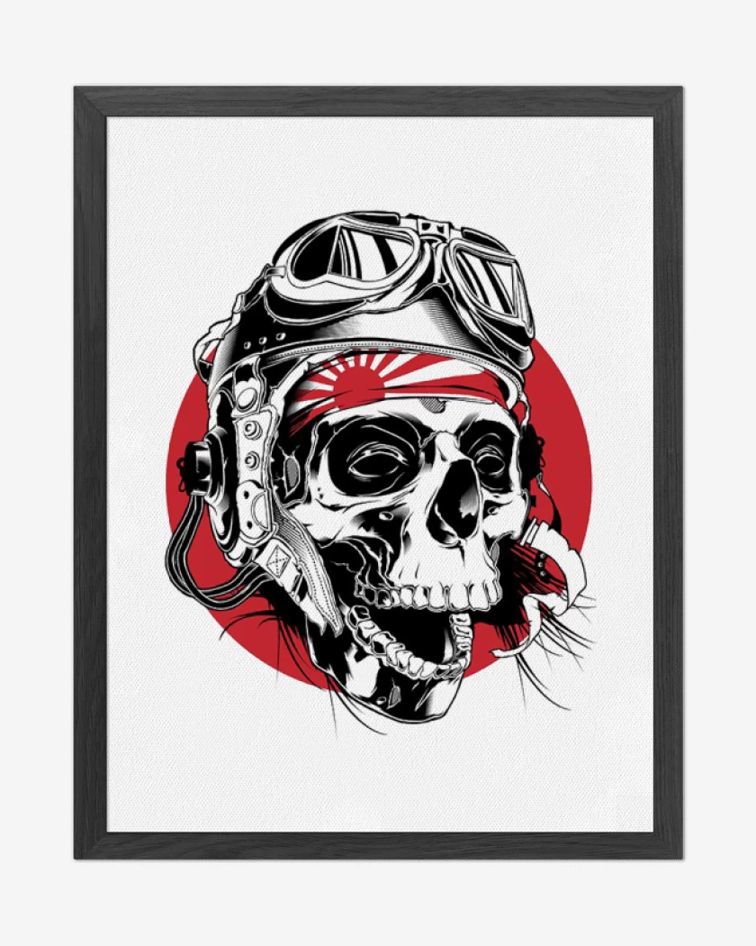 Cuadro decorativo Blanco de Kamikaze Skull