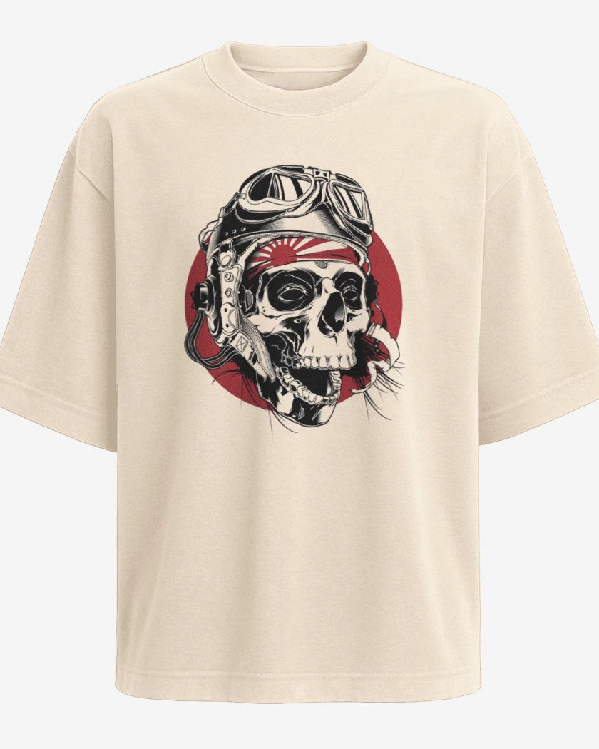 Polera Oversize Beige de Kamikaze Skull