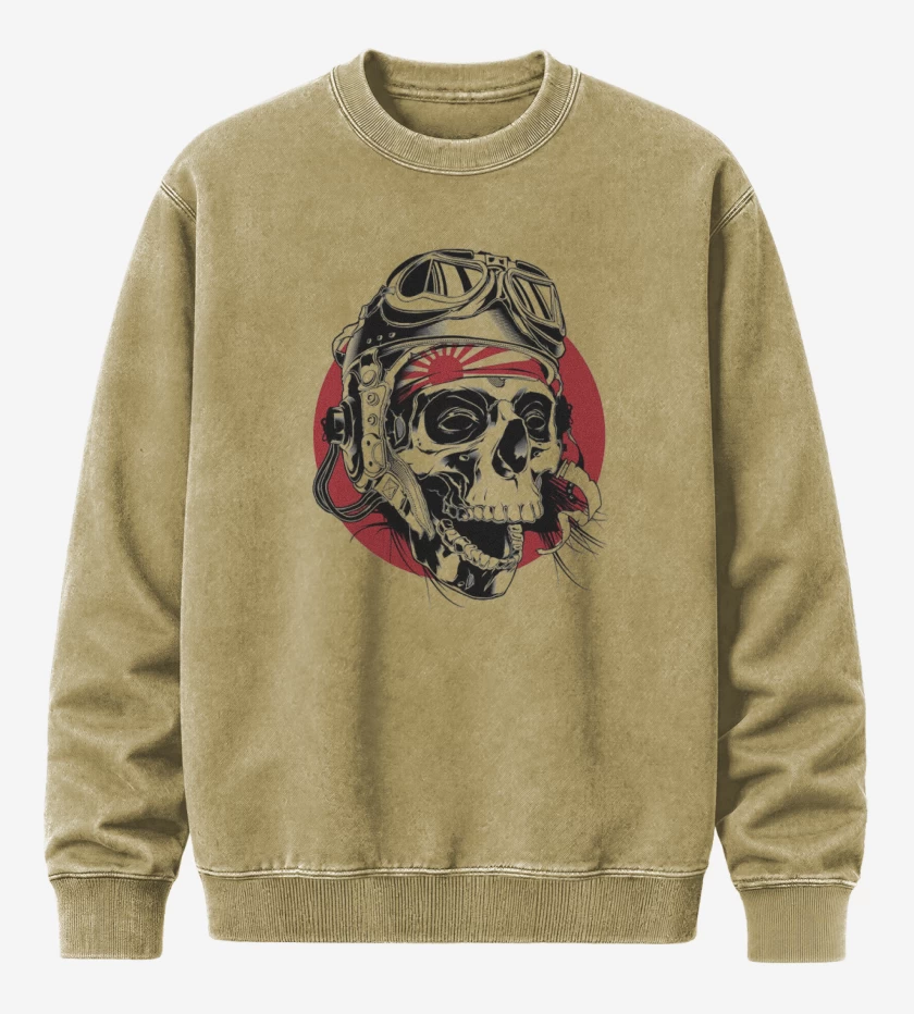 Poleron Polo Acid Wash Beige de Kamikaze Skull