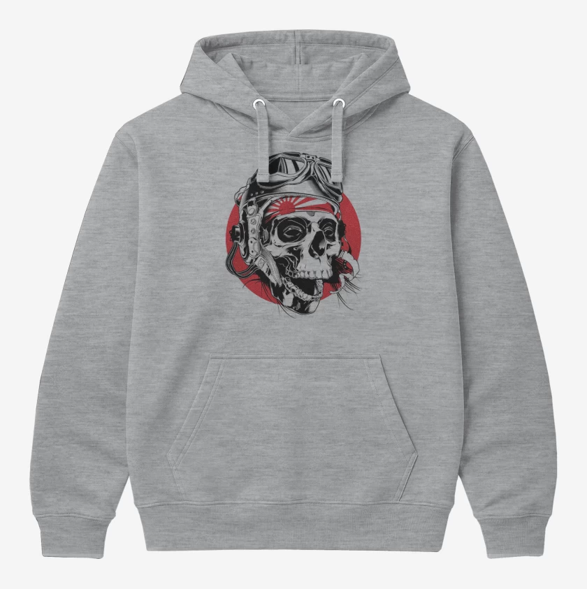 Polerón Canguro Gris Melange de Kamikaze Skull