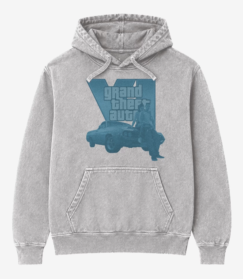 Poleron Canguro Acid Wash Gris Melange de GTA 6 A