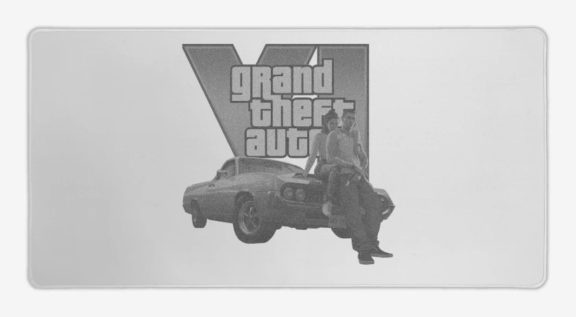 Mouse pad Gamer Blanco de Gta 6 BW
