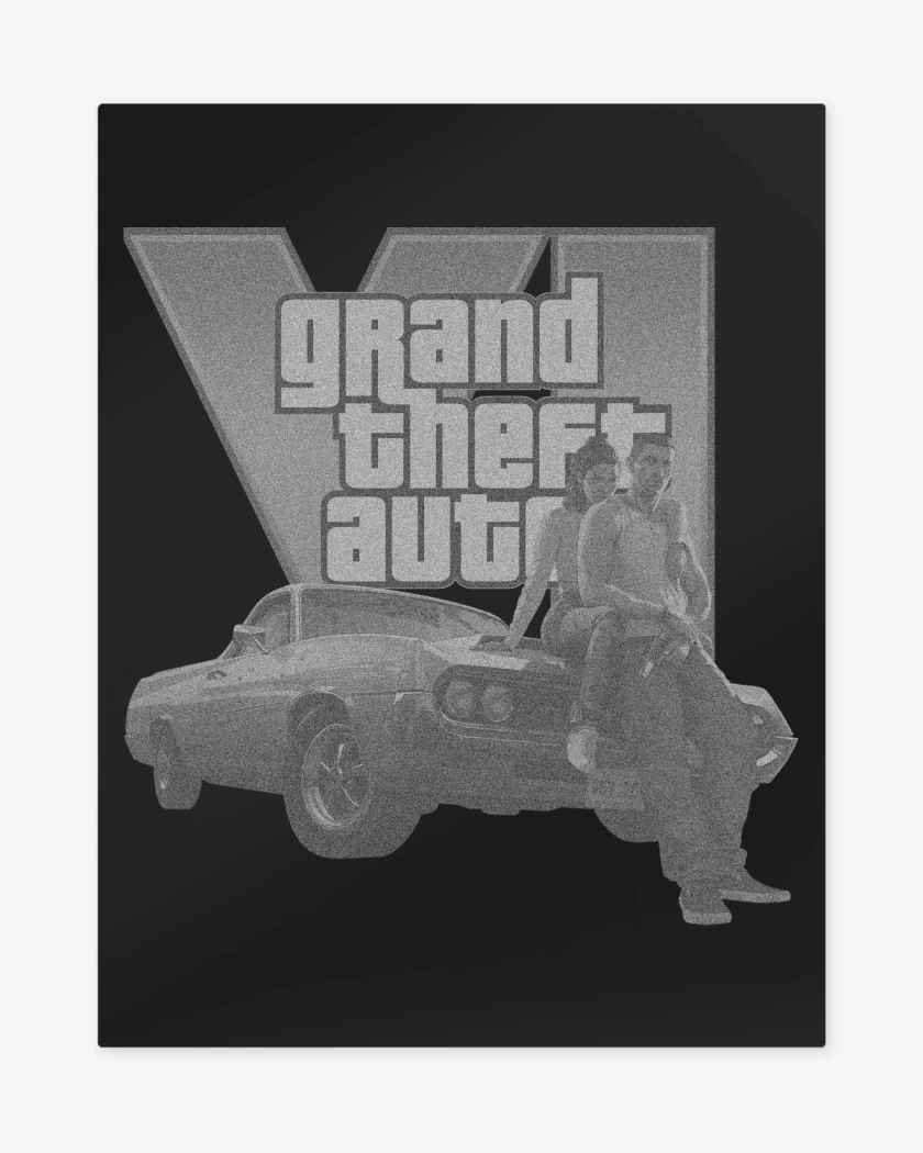 Print metalico Negro de Gta 6 BW