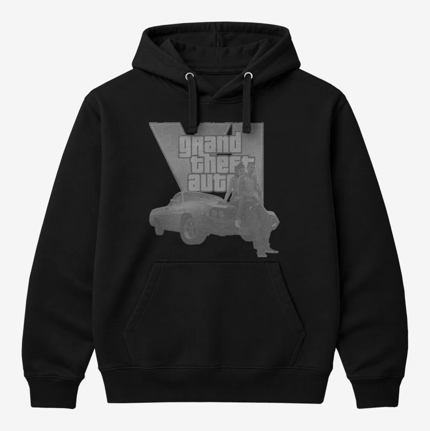 Polerón Canguro Negro de Gta 6 BW