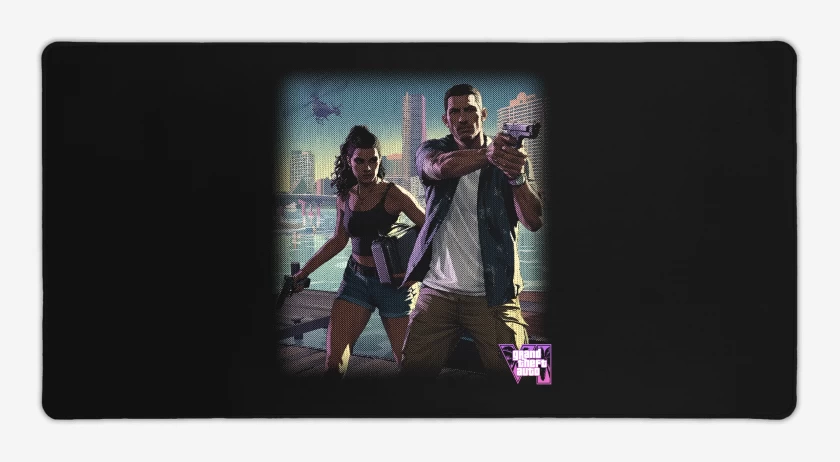 Mouse pad Gamer Negro de GTA VI S