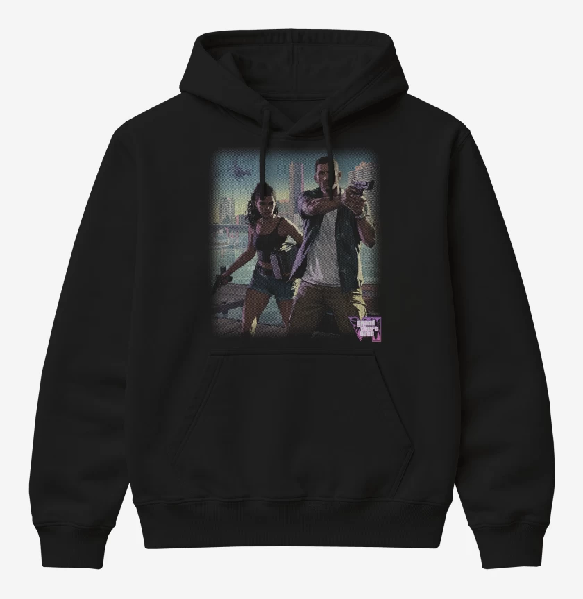 Poleron Canguro básico Negro de GTA VI S