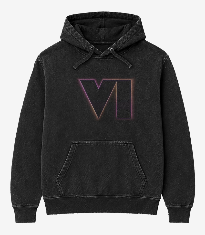 Poleron Canguro Acid Wash Negro de GTA 6 Single