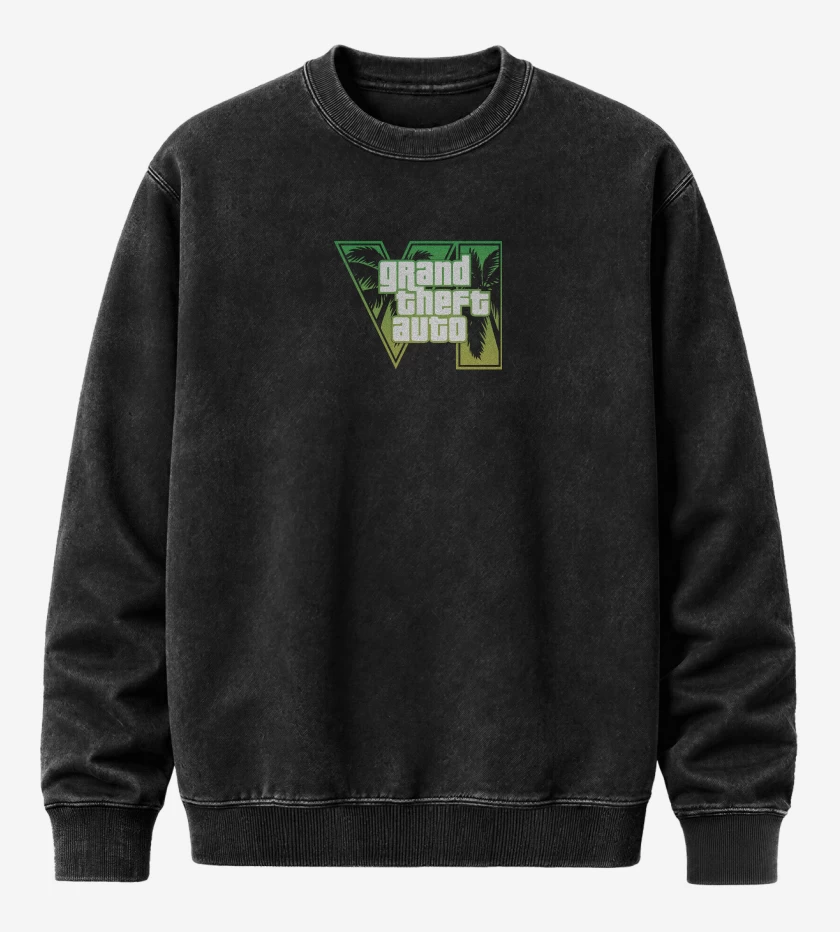 Poleron Polo Acid Wash Negro de GTA 6 Green