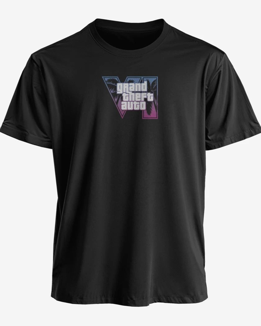 Polera premium Negro de GTA 6 Purple