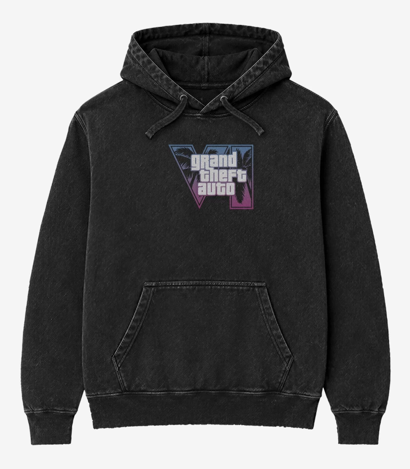 Poleron Canguro Acid Wash Negro de GTA 6 Purple