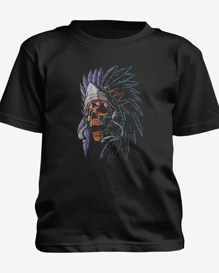 Polera de niño Negro de Indian Skull