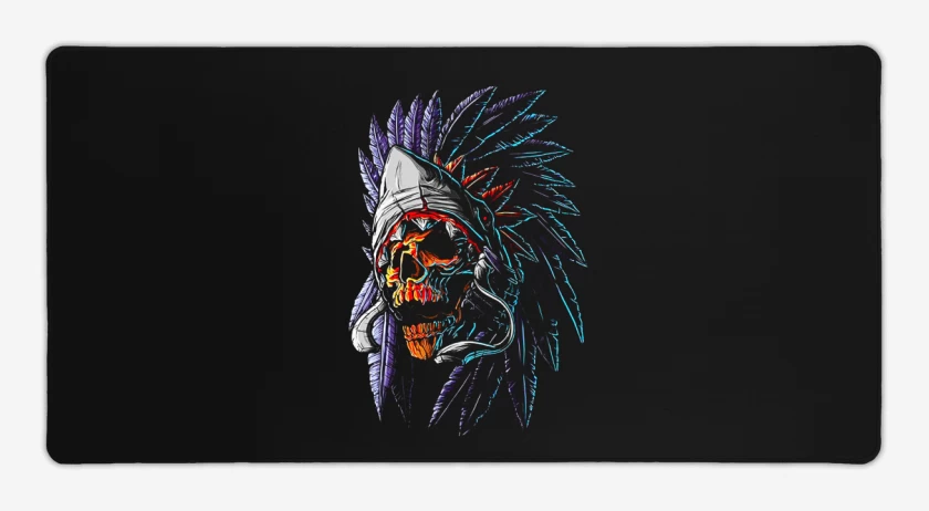 Mouse pad Gamer Negro de Indian Skull