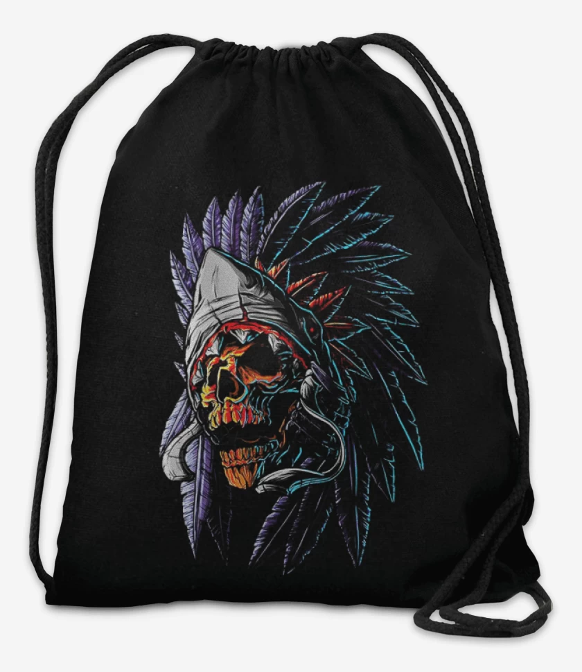 Mochila Negro de Indian Skull