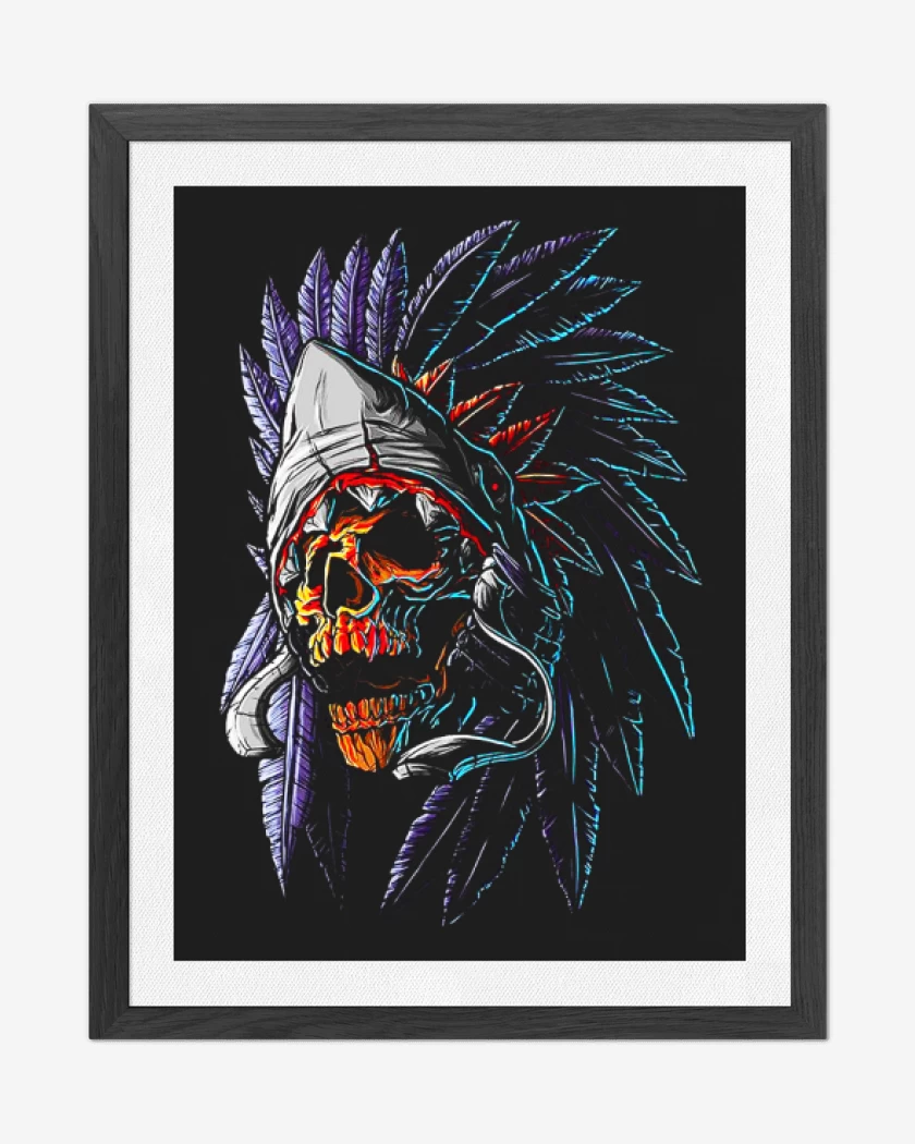 Cuadro decorativo Negro de Indian Skull