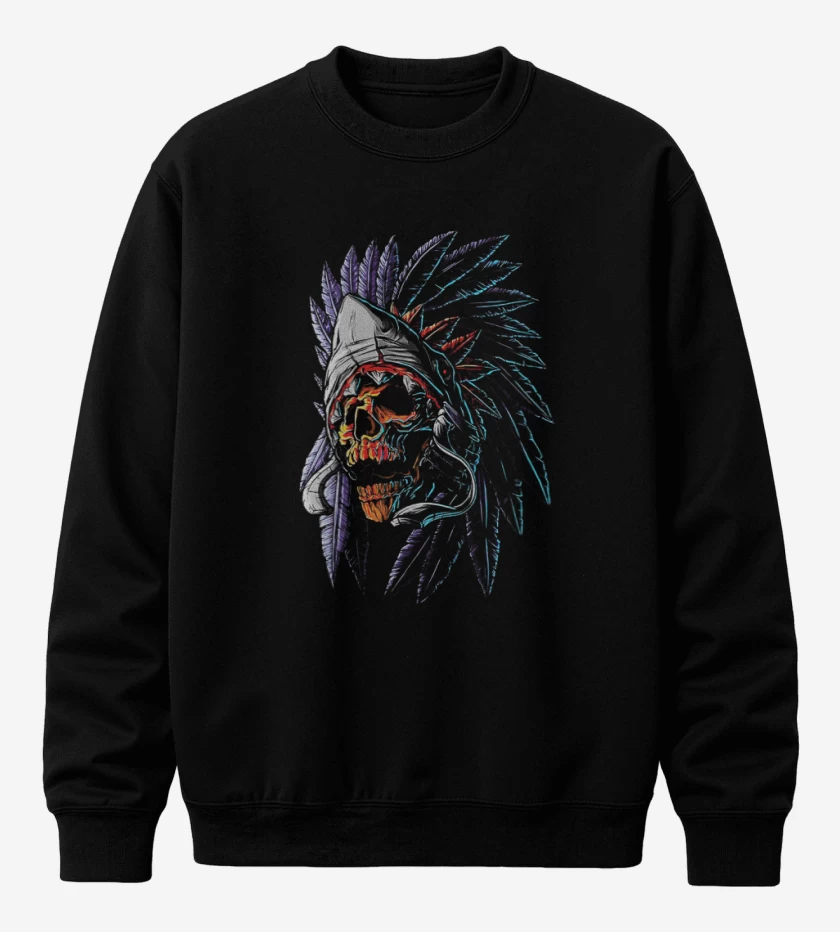 Poleron polo Negro de Indian Skull