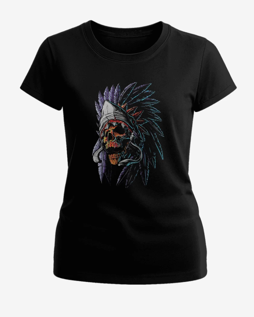 Polera de Mujer Negro de Indian Skull