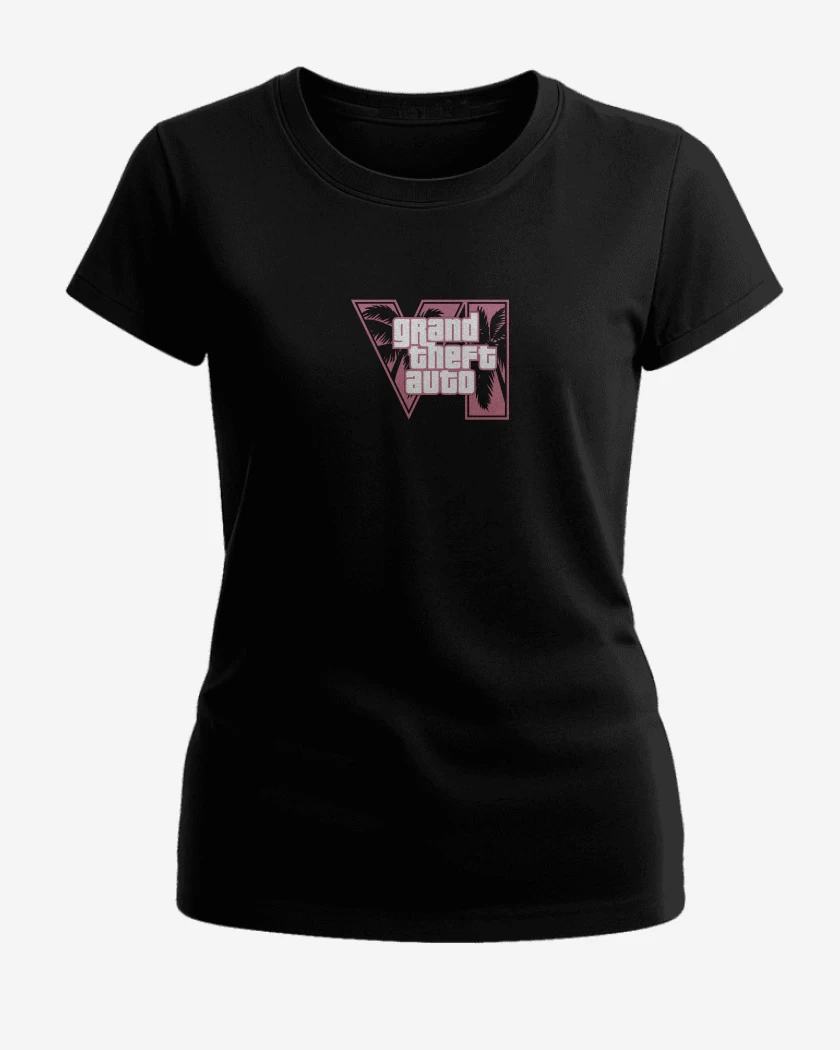 Polera de Mujer Negro de GTA 6 Pink