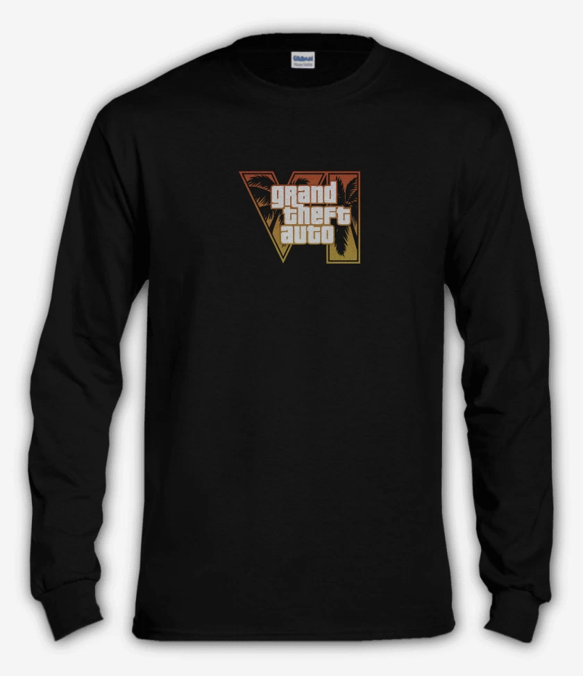 Polera manga larga Negro de GTA 6 Orange
