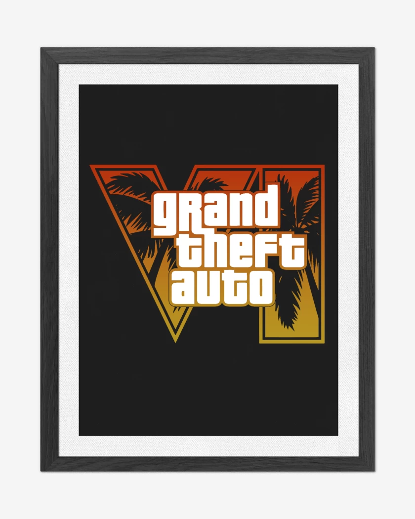 Cuadro decorativo Negro de GTA 6 Orange